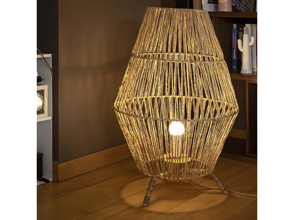 Lampe de jardin en jute Sisine 70 cm Alimentation électrique