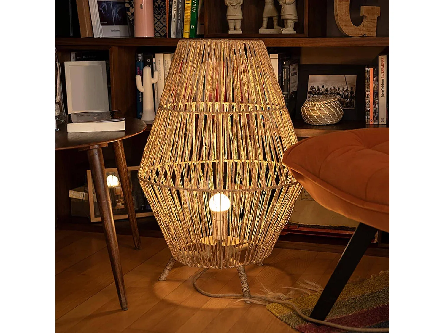 Lampe de jardin en jute Sisine 70 cm Alimentation électrique