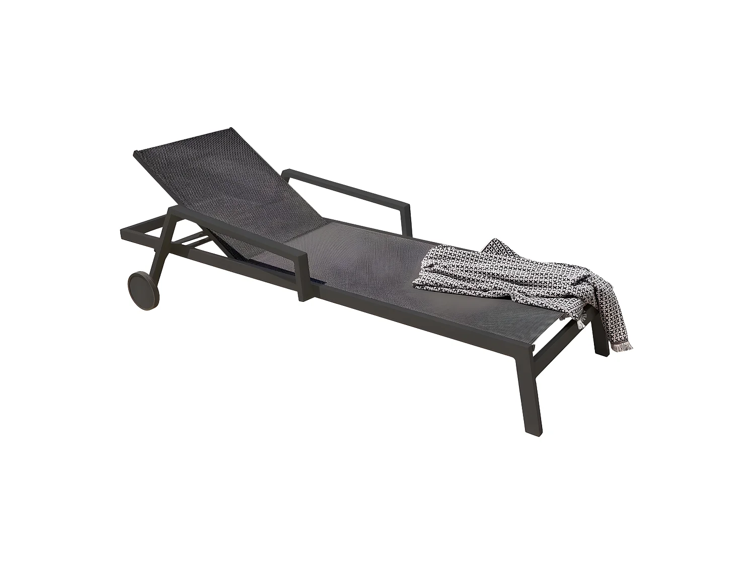 Bain de Soleil Multi-Positions "Ibiza" 210cm Gris Anthracite