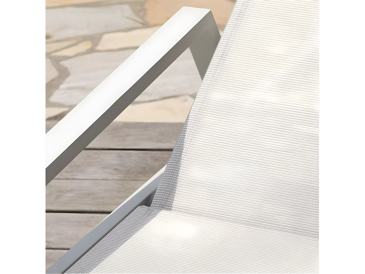 Bain de Soleil Multi-Positions "Ibiza" 210cm Blanc