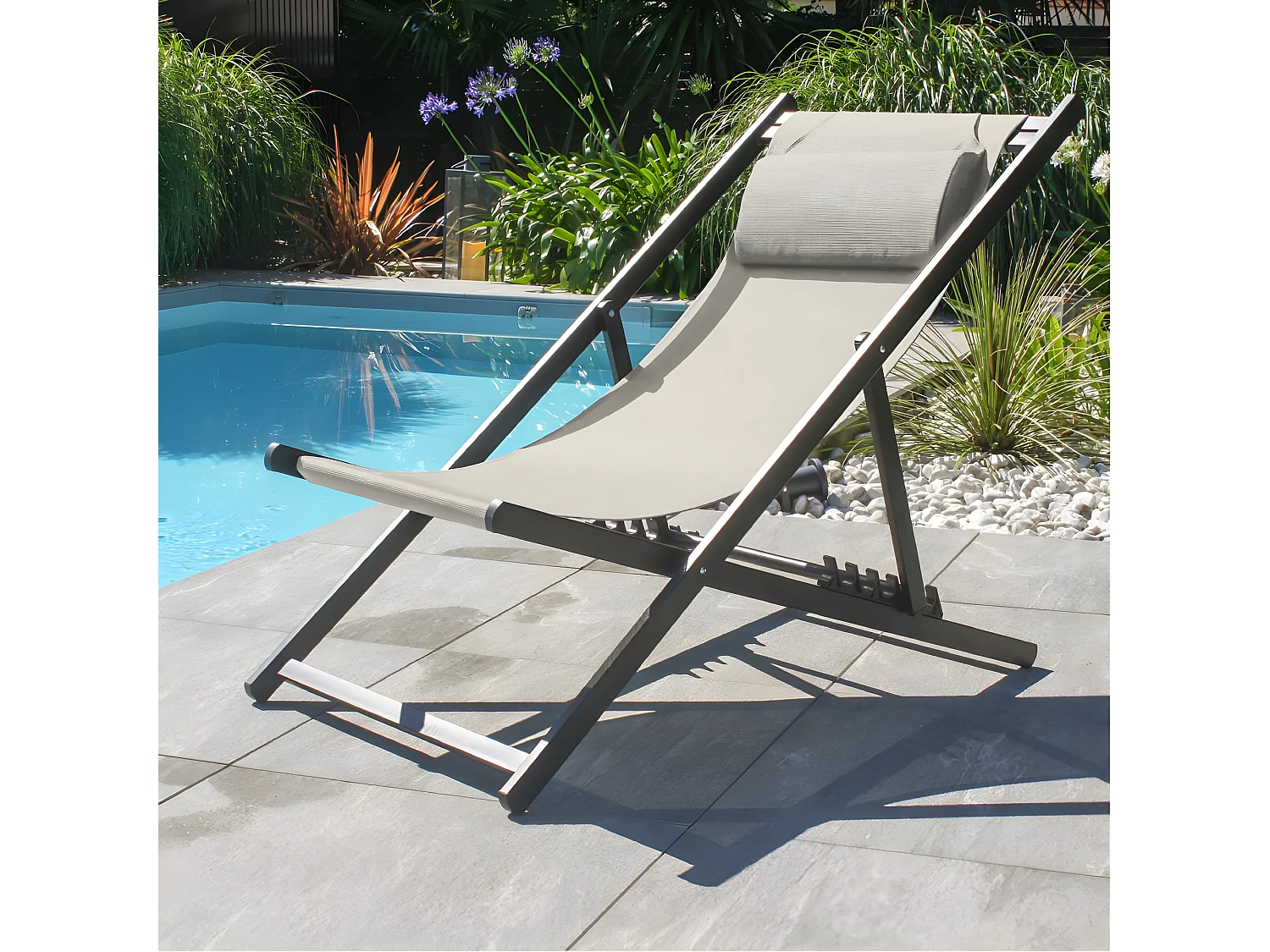 Chilienne de Jardin Pliante "Julia" 102cm Gris Anthracite