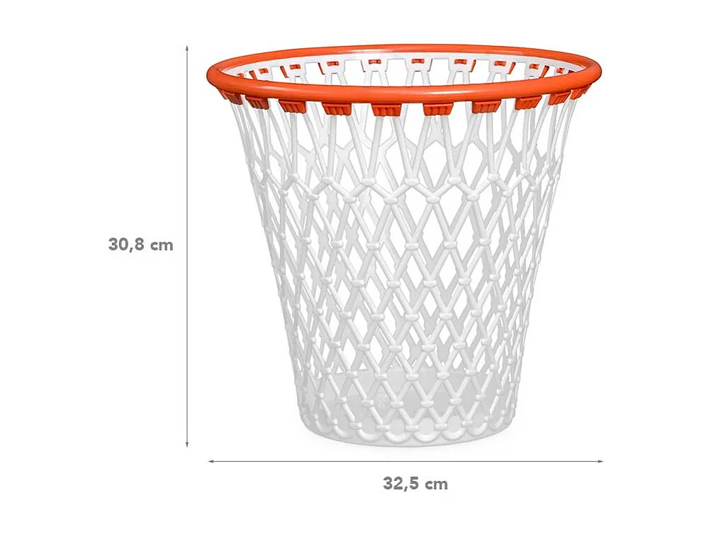 Corbeille à Papier "Basketball" 32cm Blanc