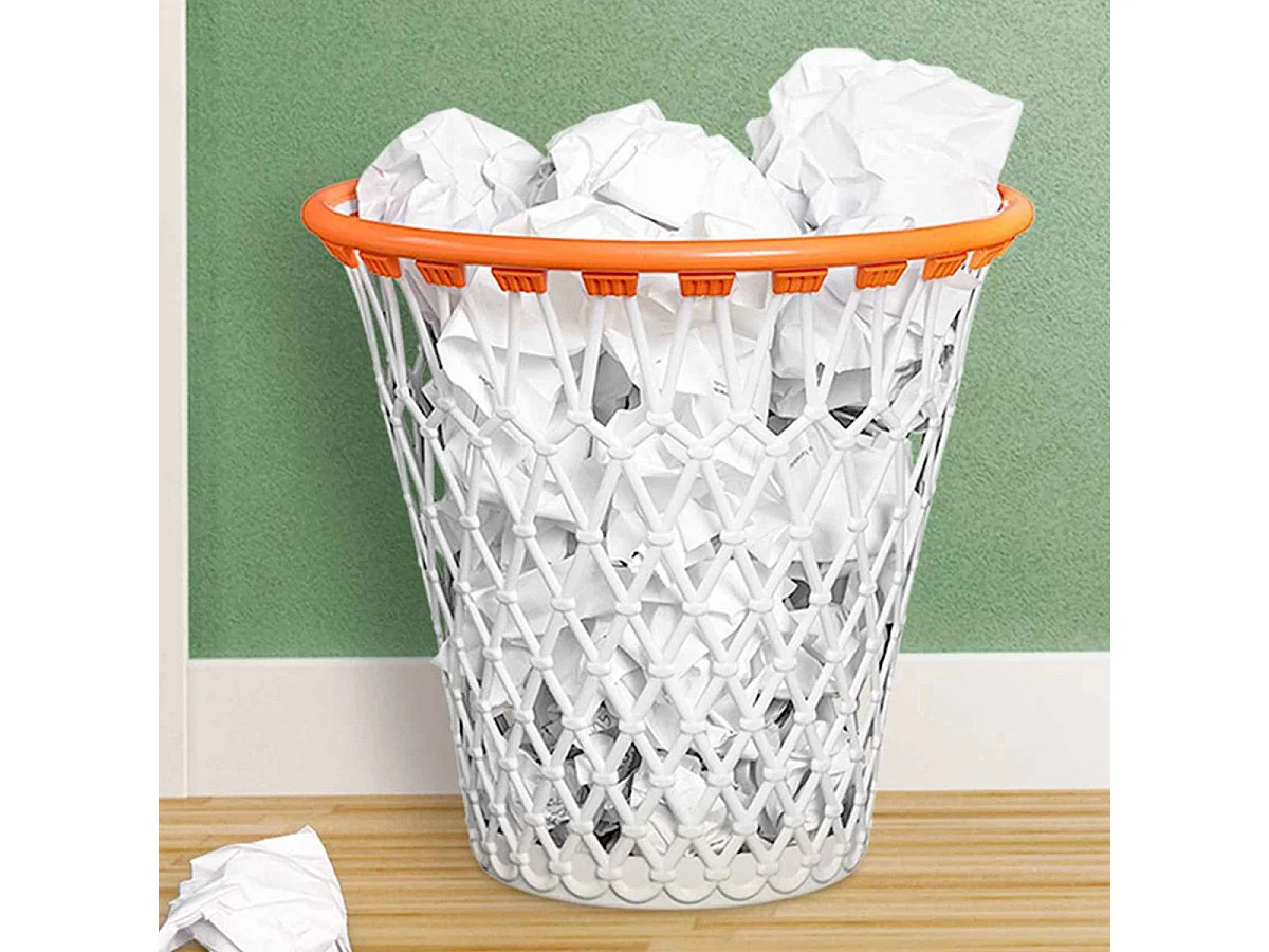 Corbeille à Papier "Basketball" 32cm Blanc