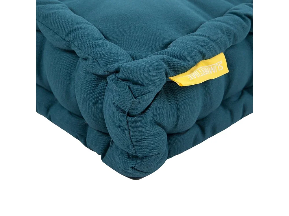 Coussin de palette en coton coloré 120 x 80 cm Bleu canard