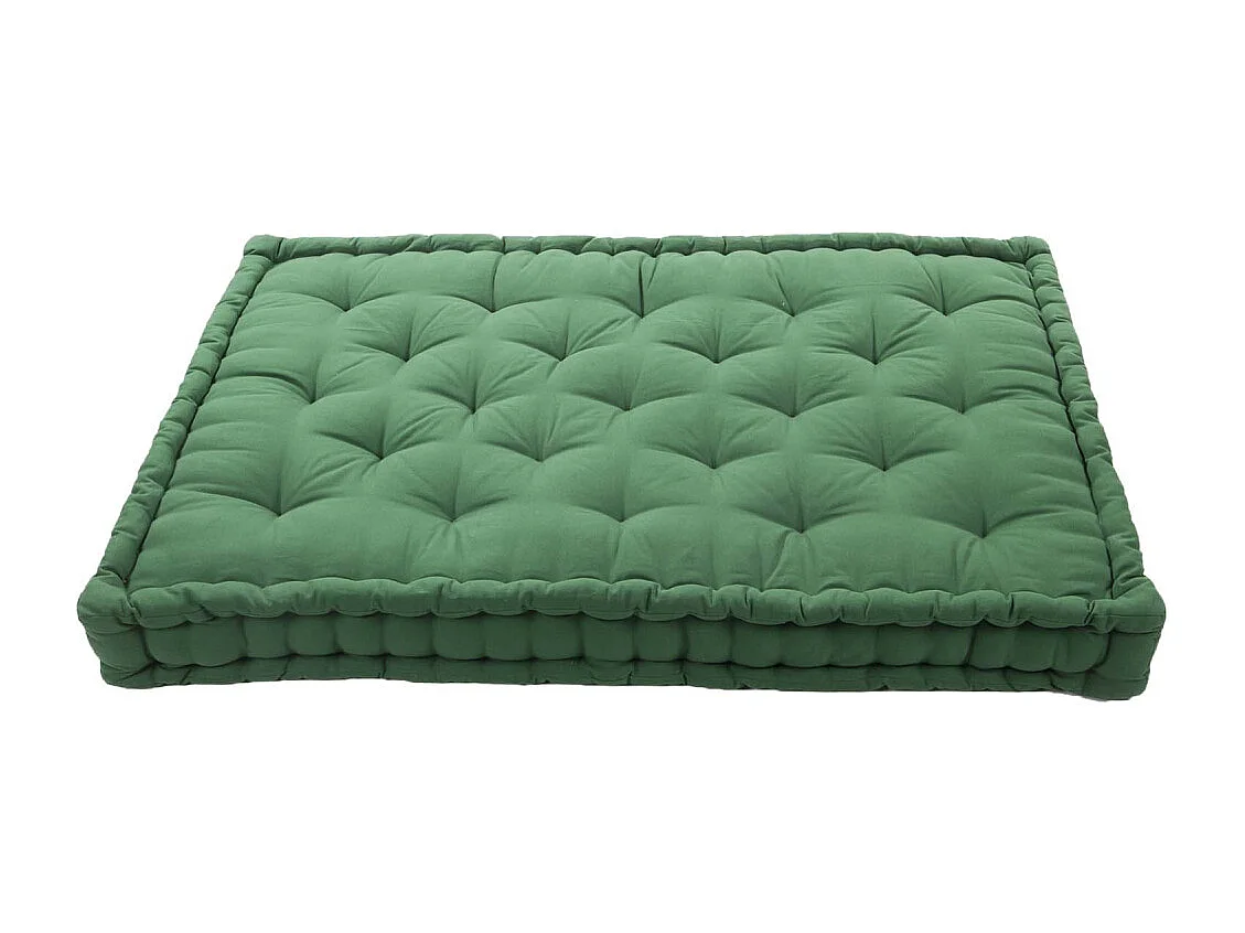 Coussin de palette en coton coloré 120 x 80 cm Vert foret