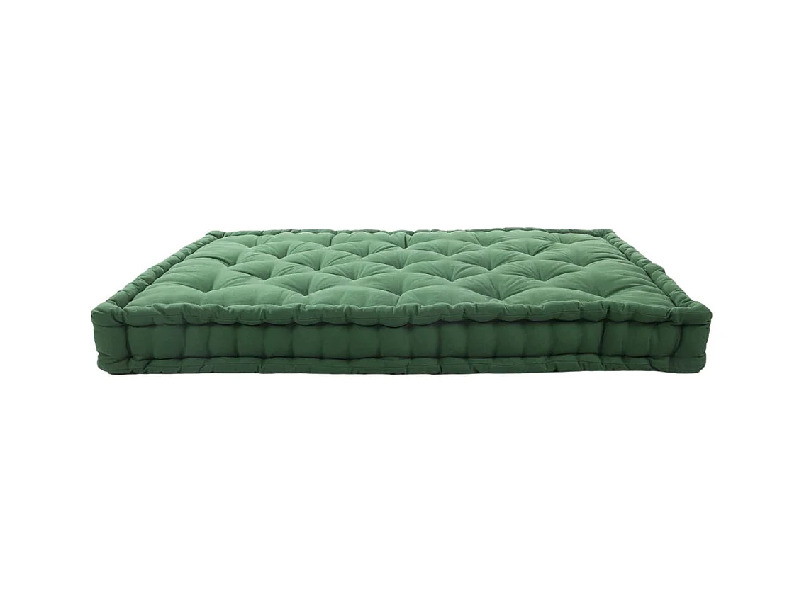 Coussin de palette en coton coloré 120 x 80 cm Vert foret