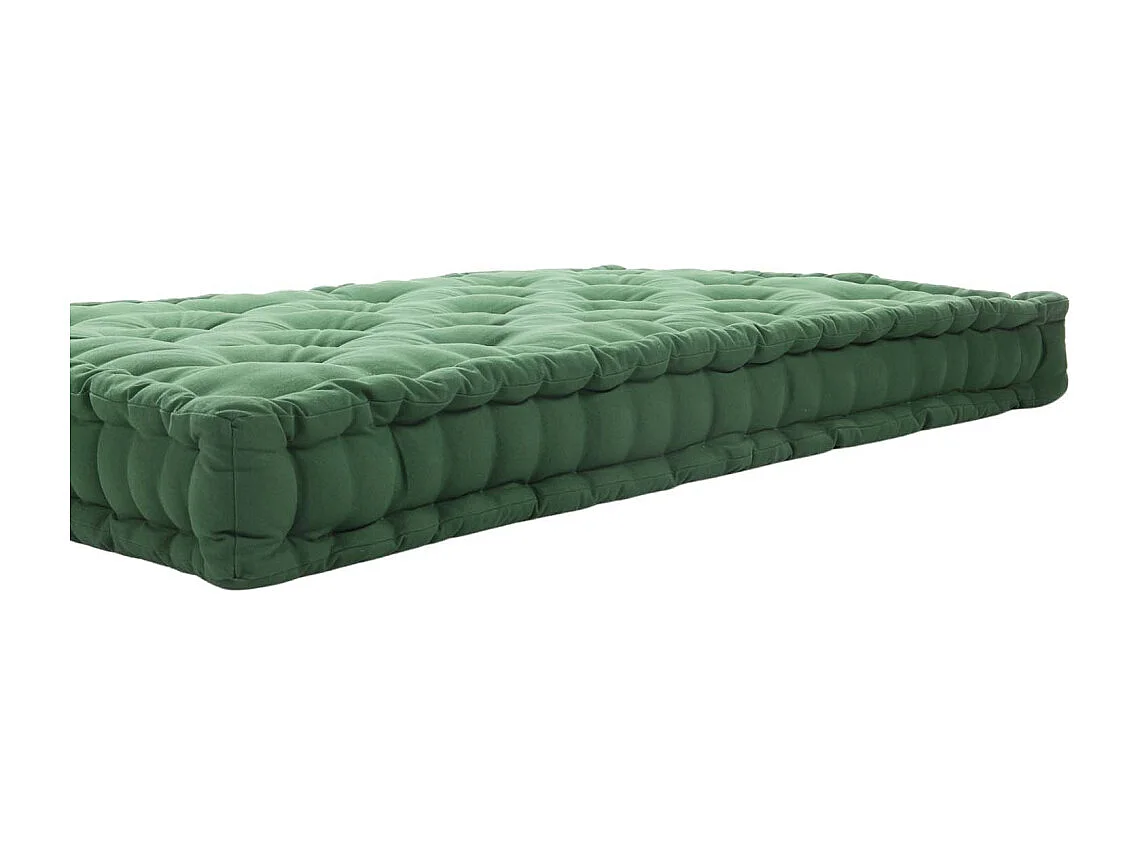 Coussin de palette en coton coloré 120 x 80 cm Vert foret
