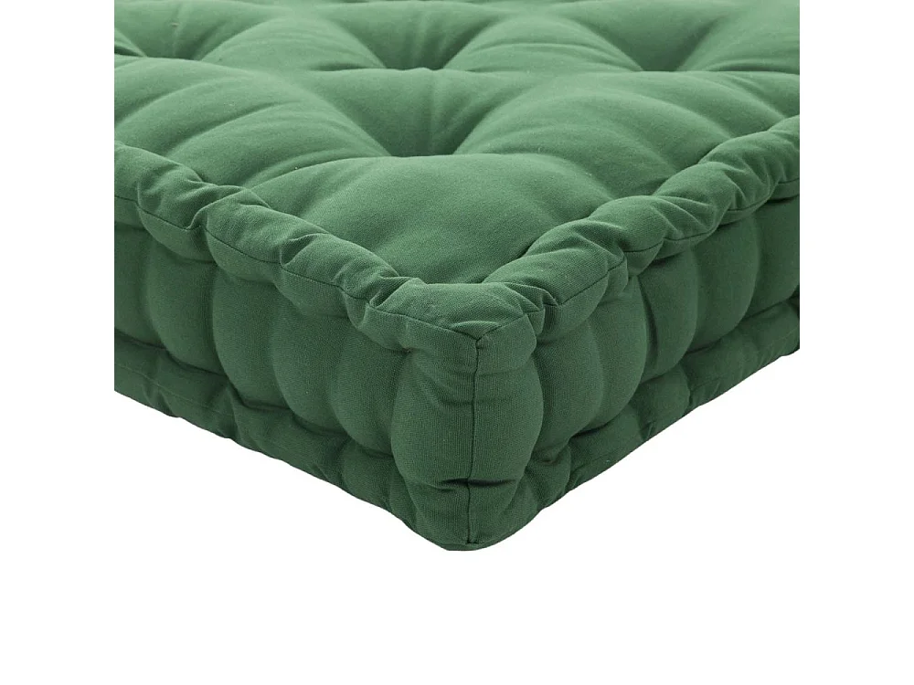 Coussin de palette en coton coloré 120 x 80 cm Vert foret