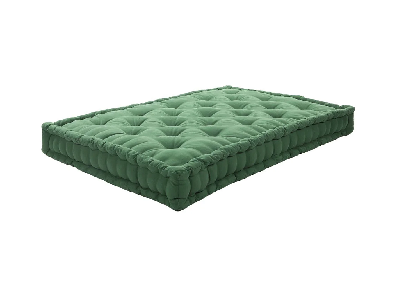 Coussin de palette en coton coloré 120 x 80 cm Vert foret