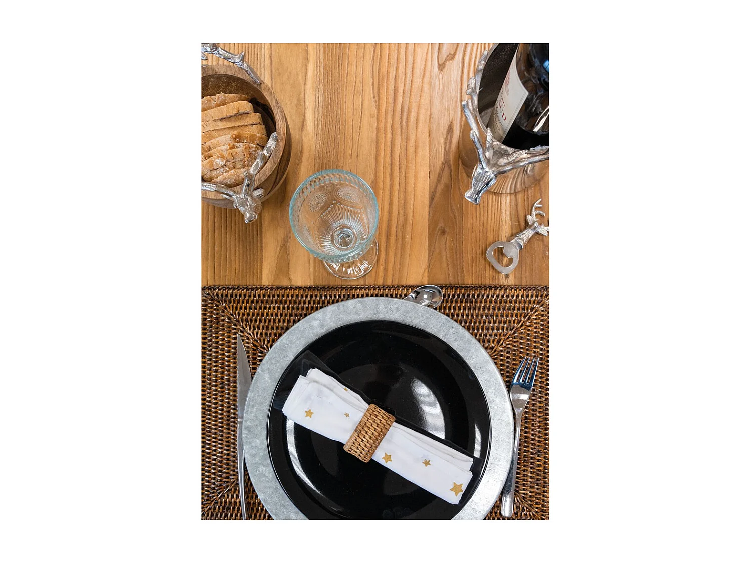 Set de table rectangulaire en rotin