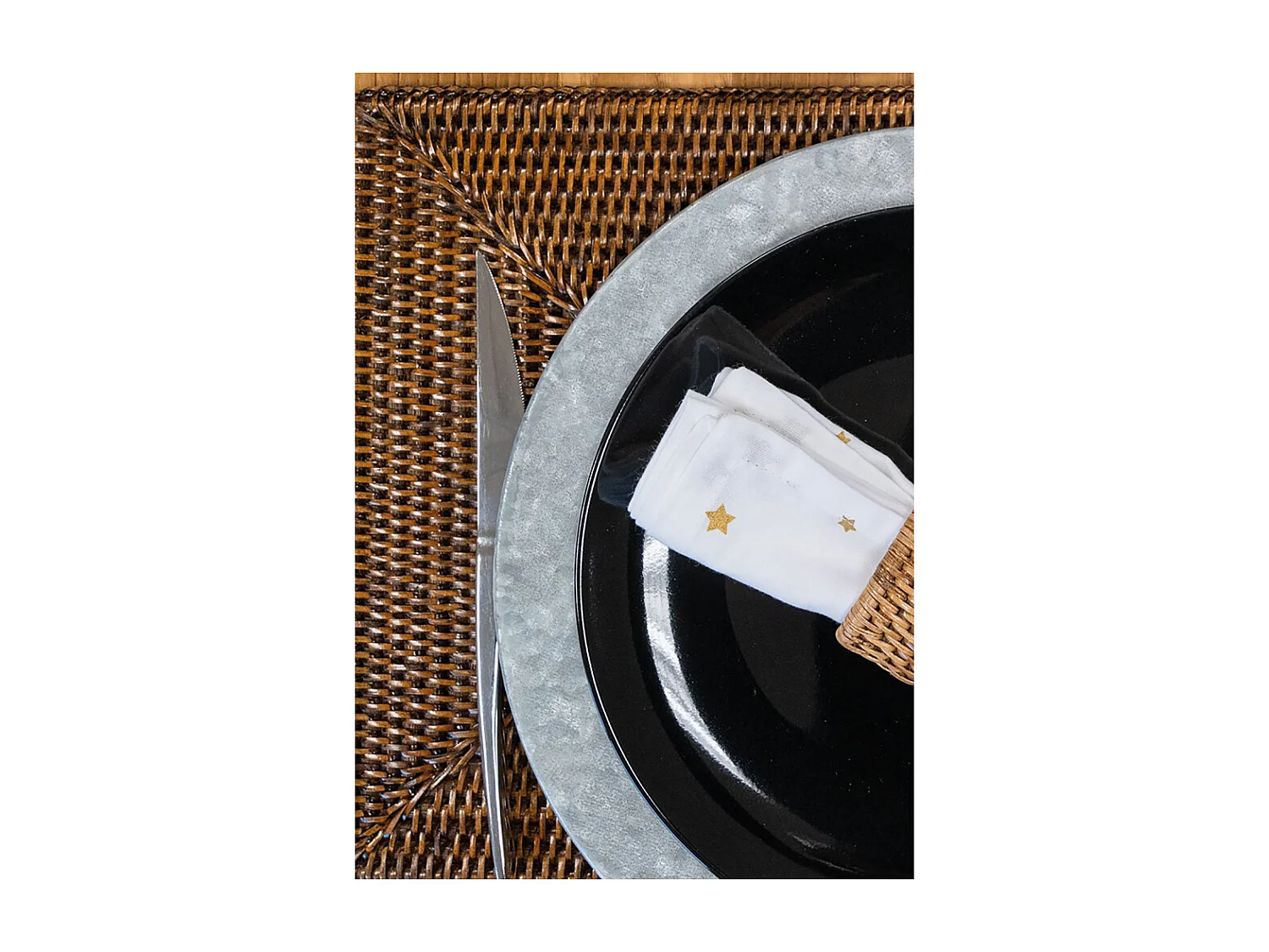 Set de table rectangulaire en rotin