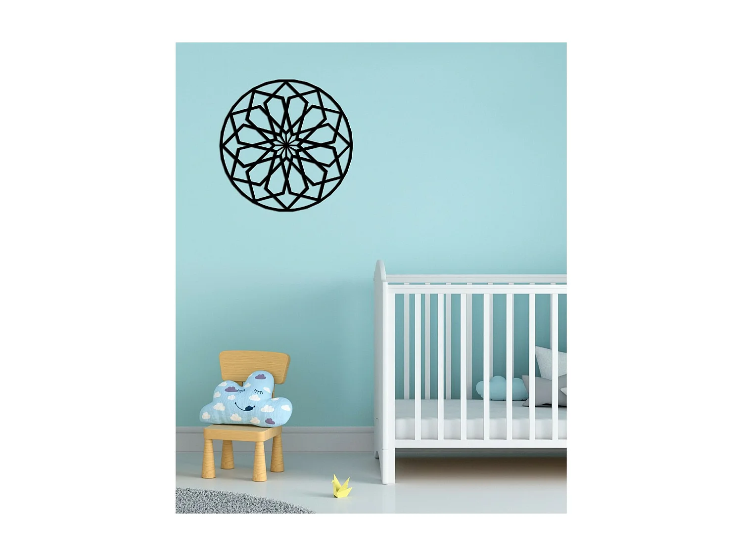 Décoration en Métal Fleur 2, Noir, 50x3x50 cm, EPIKASA