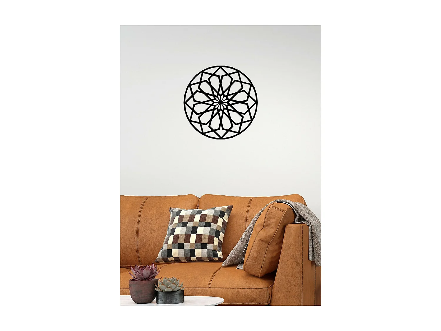 Décoration en Métal Fleur 2, Noir, 50x3x50 cm, EPIKASA