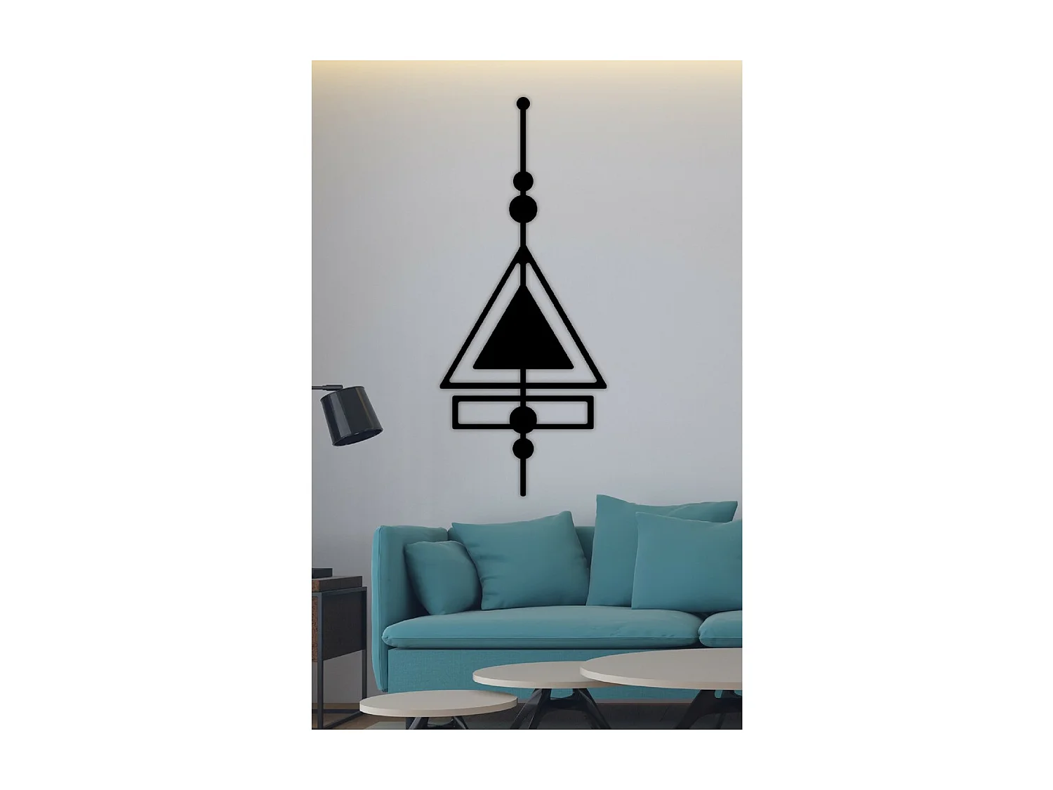 Decoración de Metal Composición Geométrica 17, Negro, 43x3x102 cm, EPIKASA