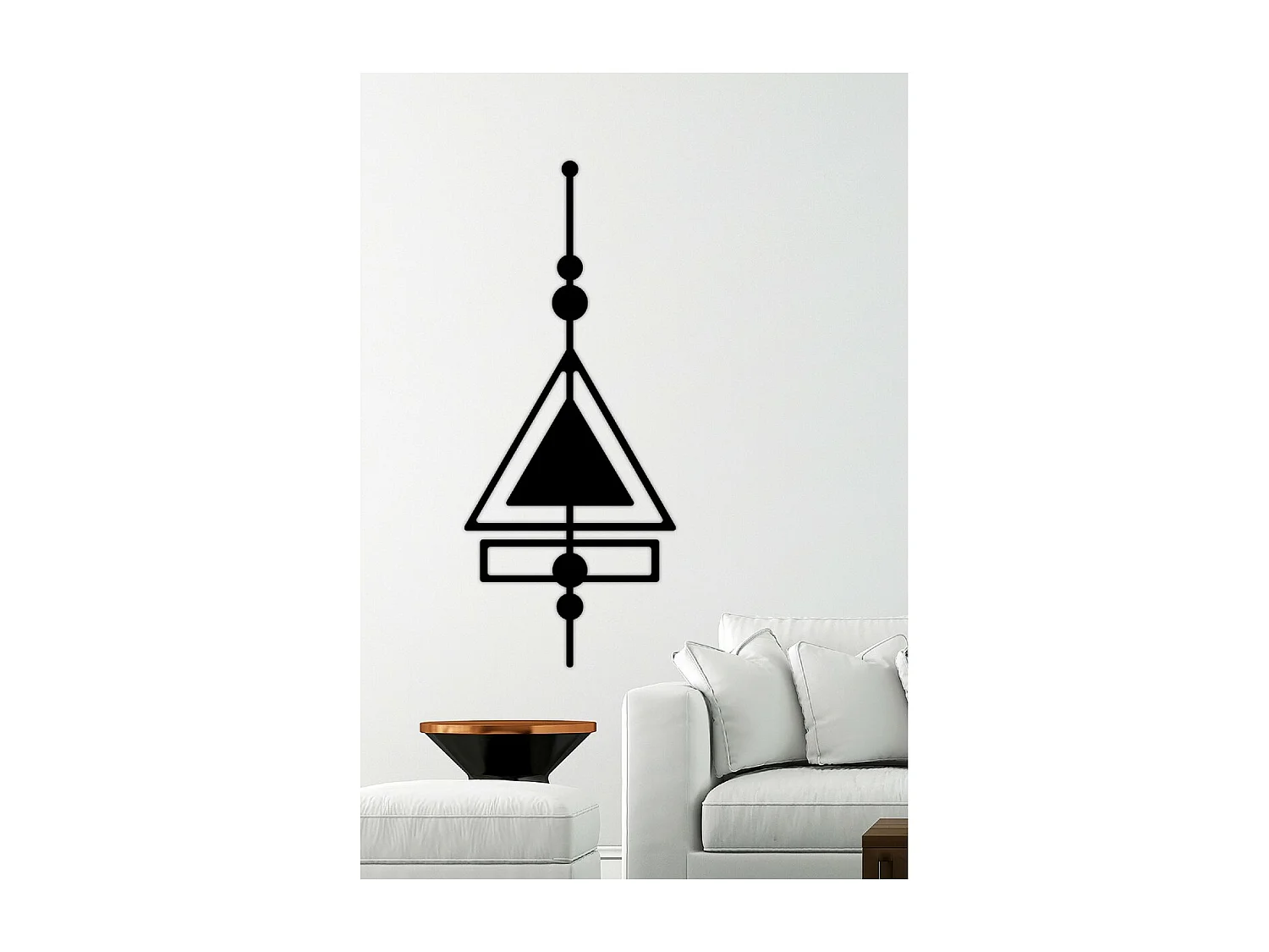 Decoración de Metal Composición Geométrica 17, Negro, 43x3x102 cm, EPIKASA