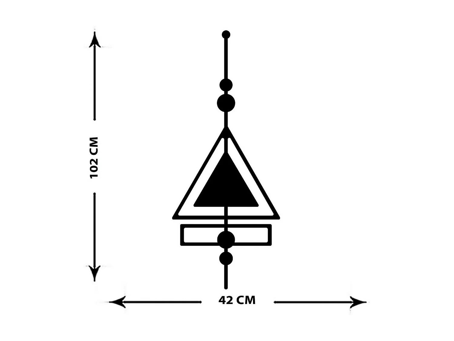 Decoración de Metal Composición Geométrica 17, Negro, 43x3x102 cm, EPIKASA