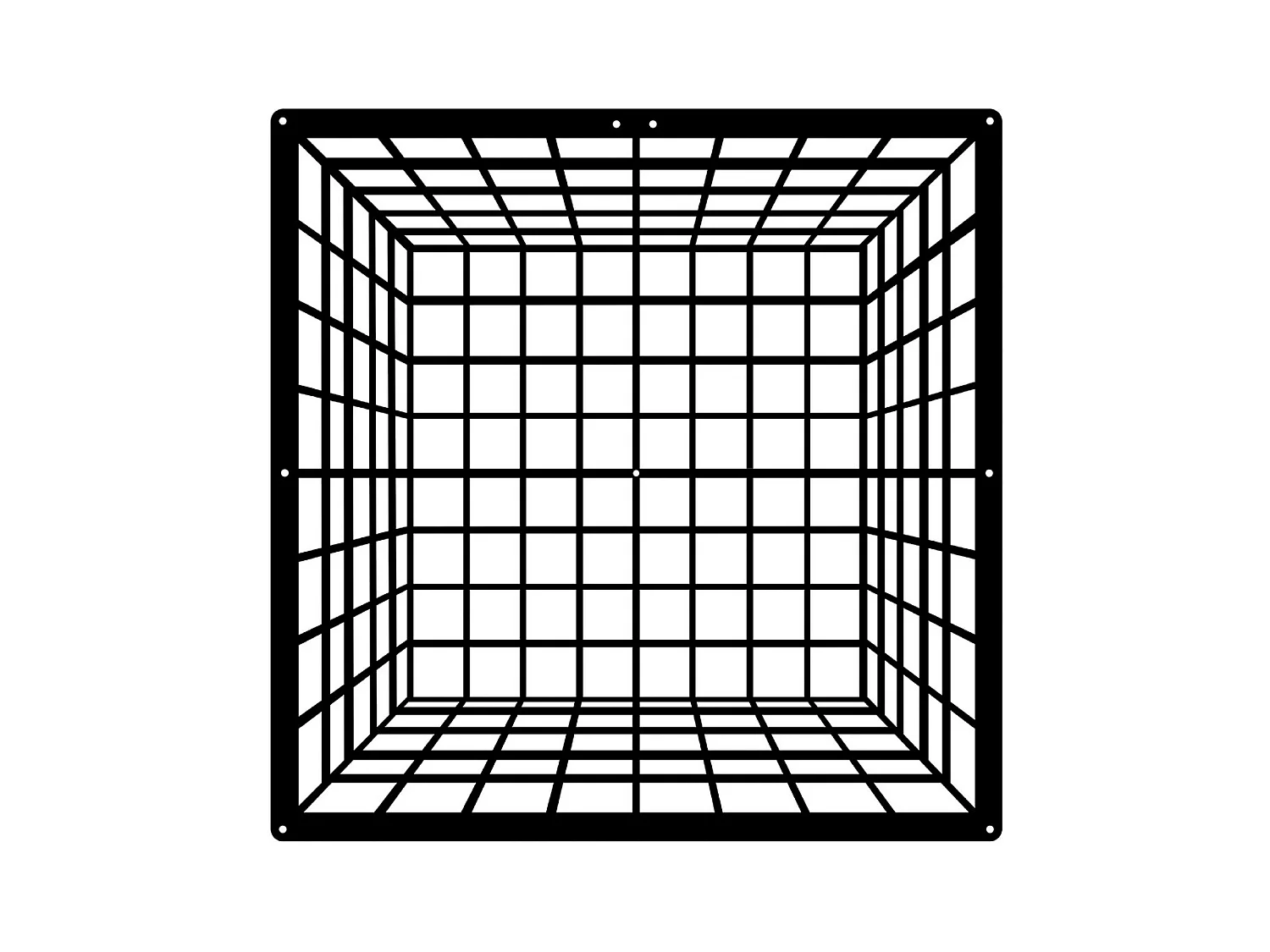 Decoração em Metal Cubo 1, Preto, 50x3x50 cm, EPIKASA