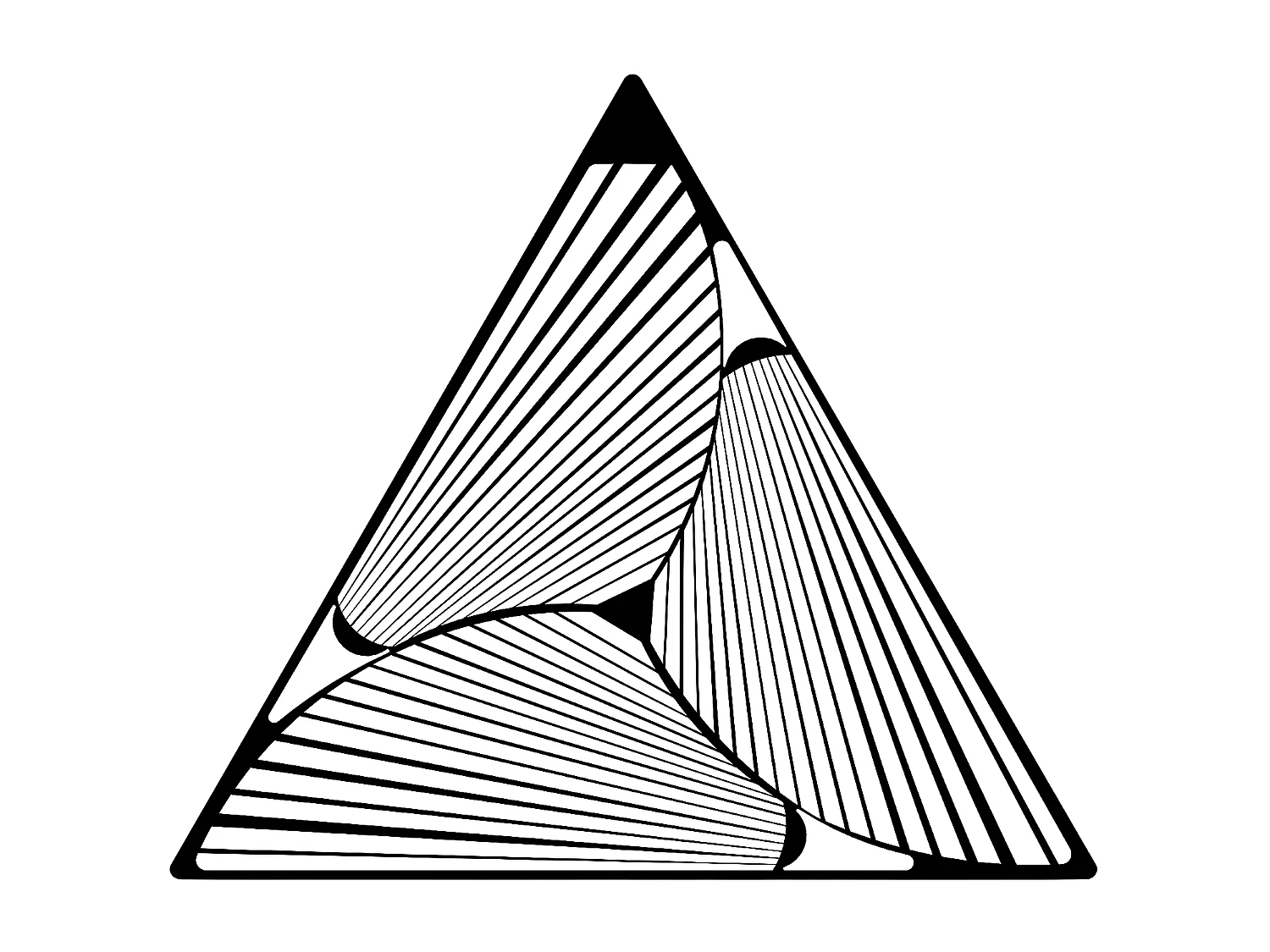 Decoración de Metal Triángulos 11, Negro, 80x3x70 cm, EPIKASA