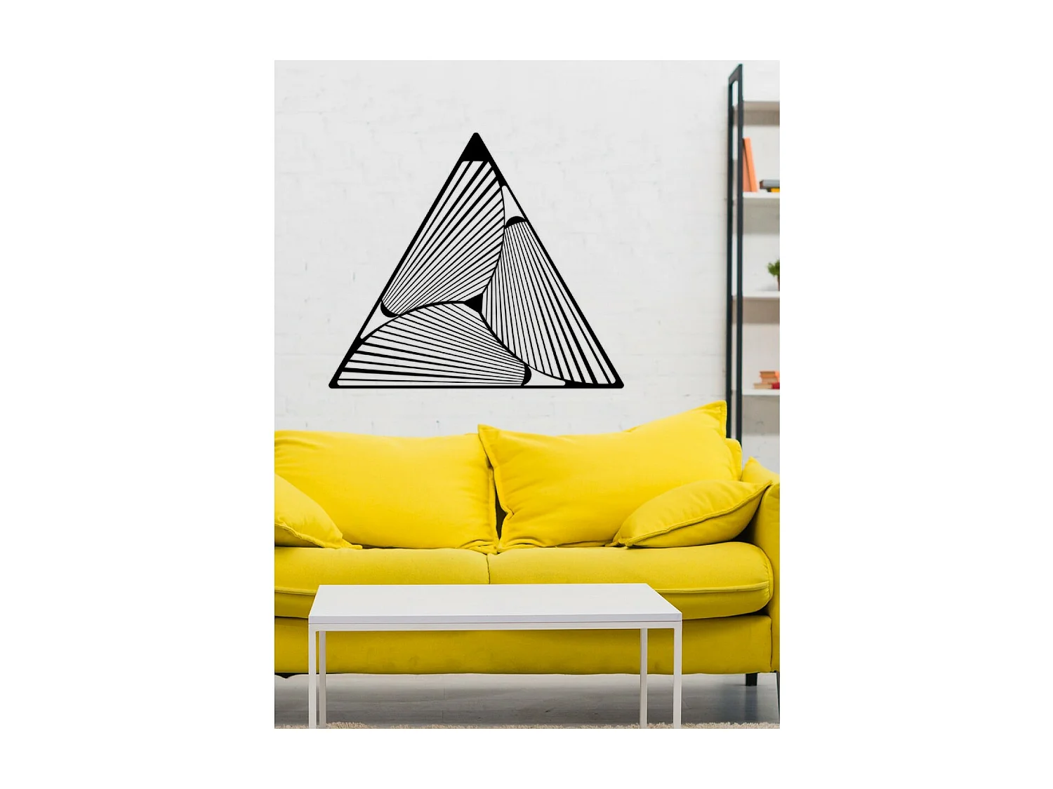 Decoración de Metal Triángulos 11, Negro, 80x3x70 cm, EPIKASA