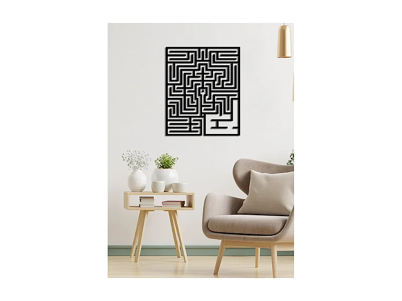 Dekoracja Metalowa Labirynt, Czarny, 59x3x70 cm, EPIKASA