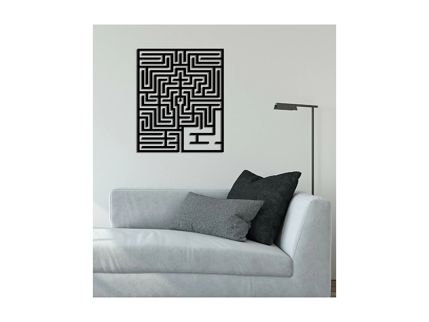 Dekoracja Metalowa Labirynt, Czarny, 59x3x70 cm, EPIKASA