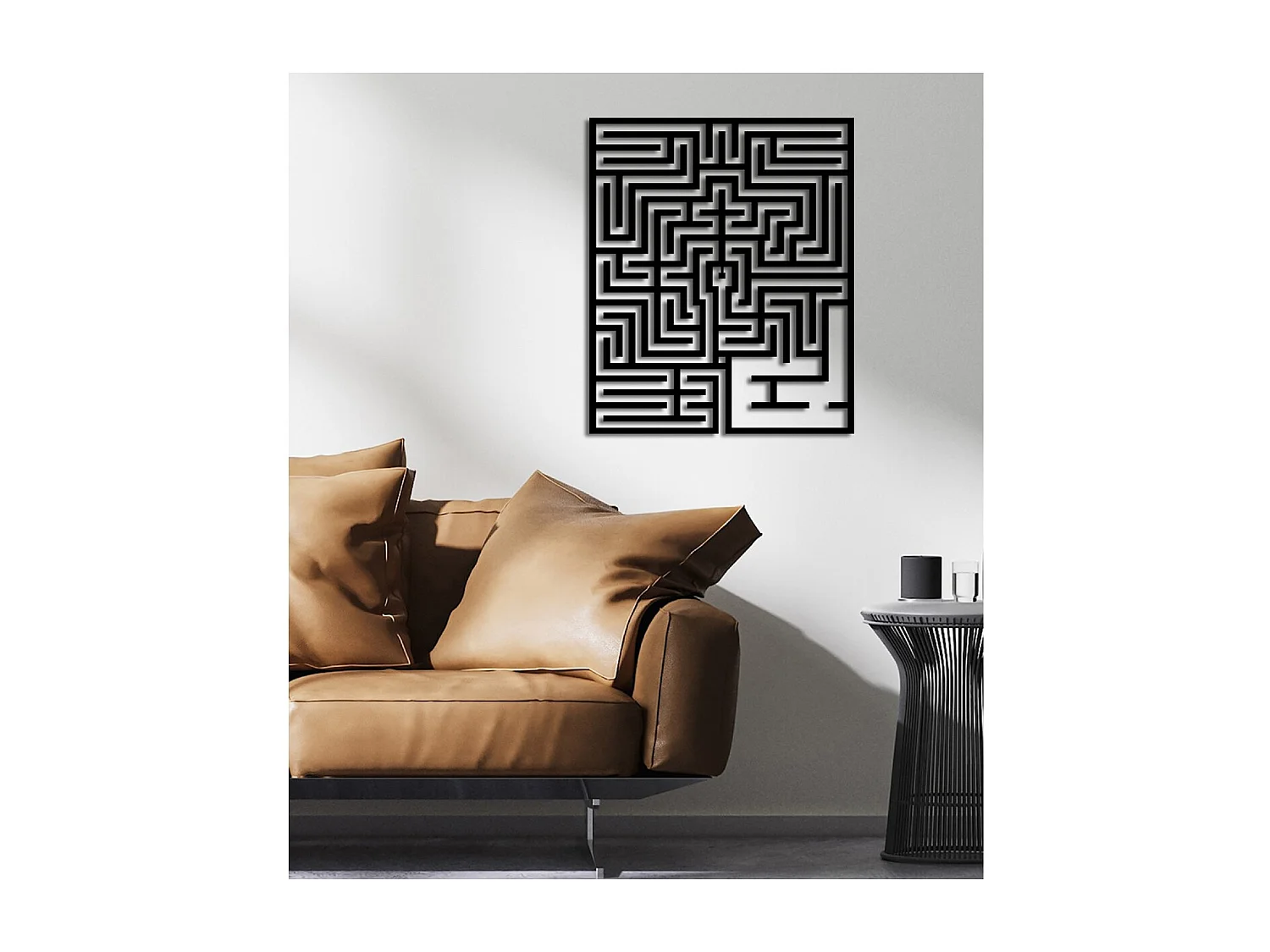 Dekoracja Metalowa Labirynt, Czarny, 59x3x70 cm, EPIKASA