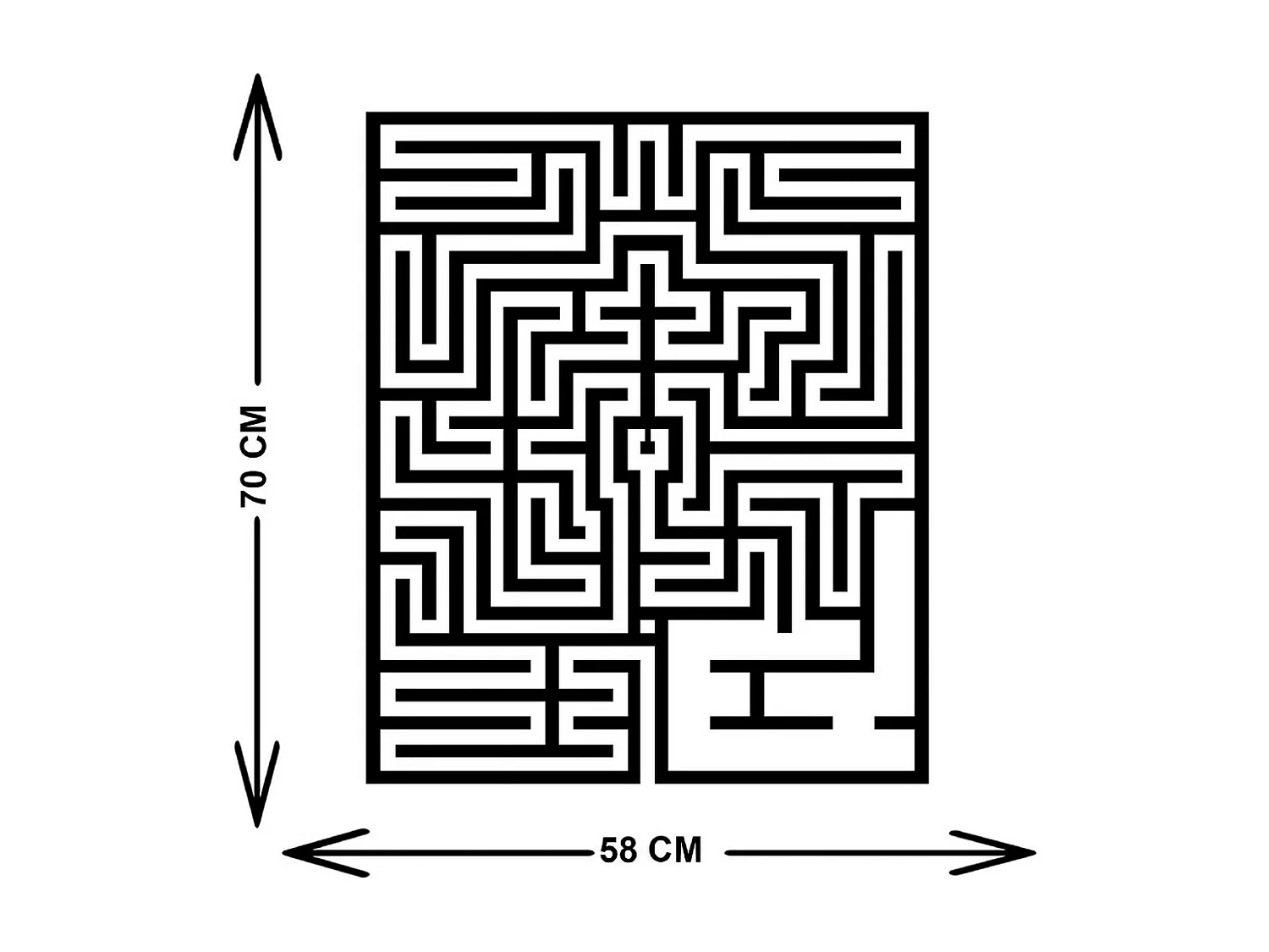 Dekoracja Metalowa Labirynt, Czarny, 59x3x70 cm, EPIKASA