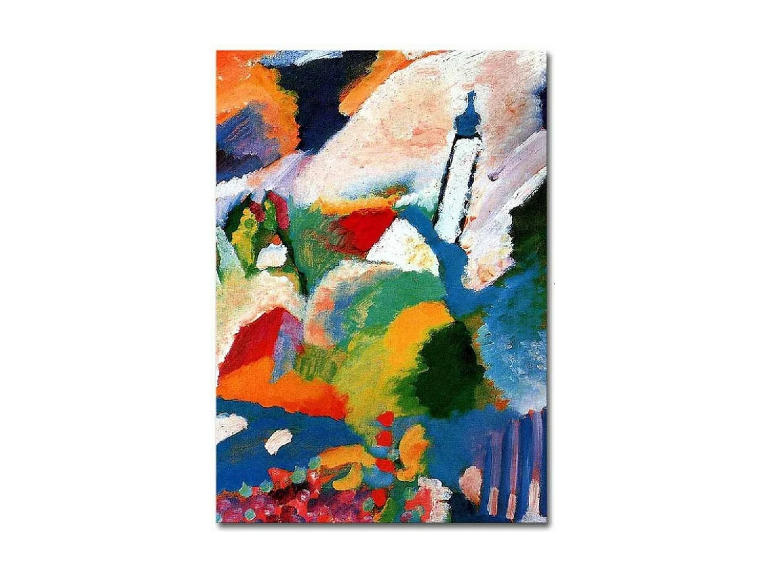 Impression sur Toile Kandinsky Eglise à Murnau, Multicouleur, 50x3x70 cm, DESIGN MANIA