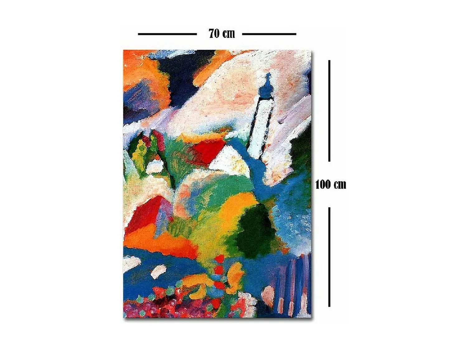 Impression sur Toile Kandinsky Eglise à Murnau, Multicouleur, 50x3x70 cm, DESIGN MANIA
