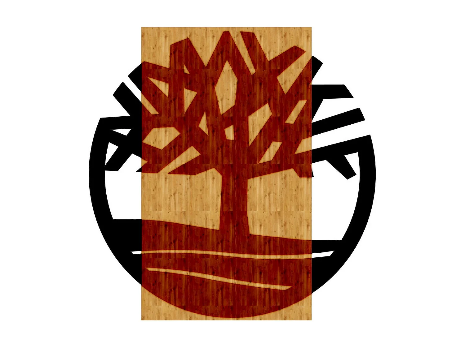 Décoration en Métal et Bois Arbre 3, Bois, 49x1,8x50 cm, EPIKASA