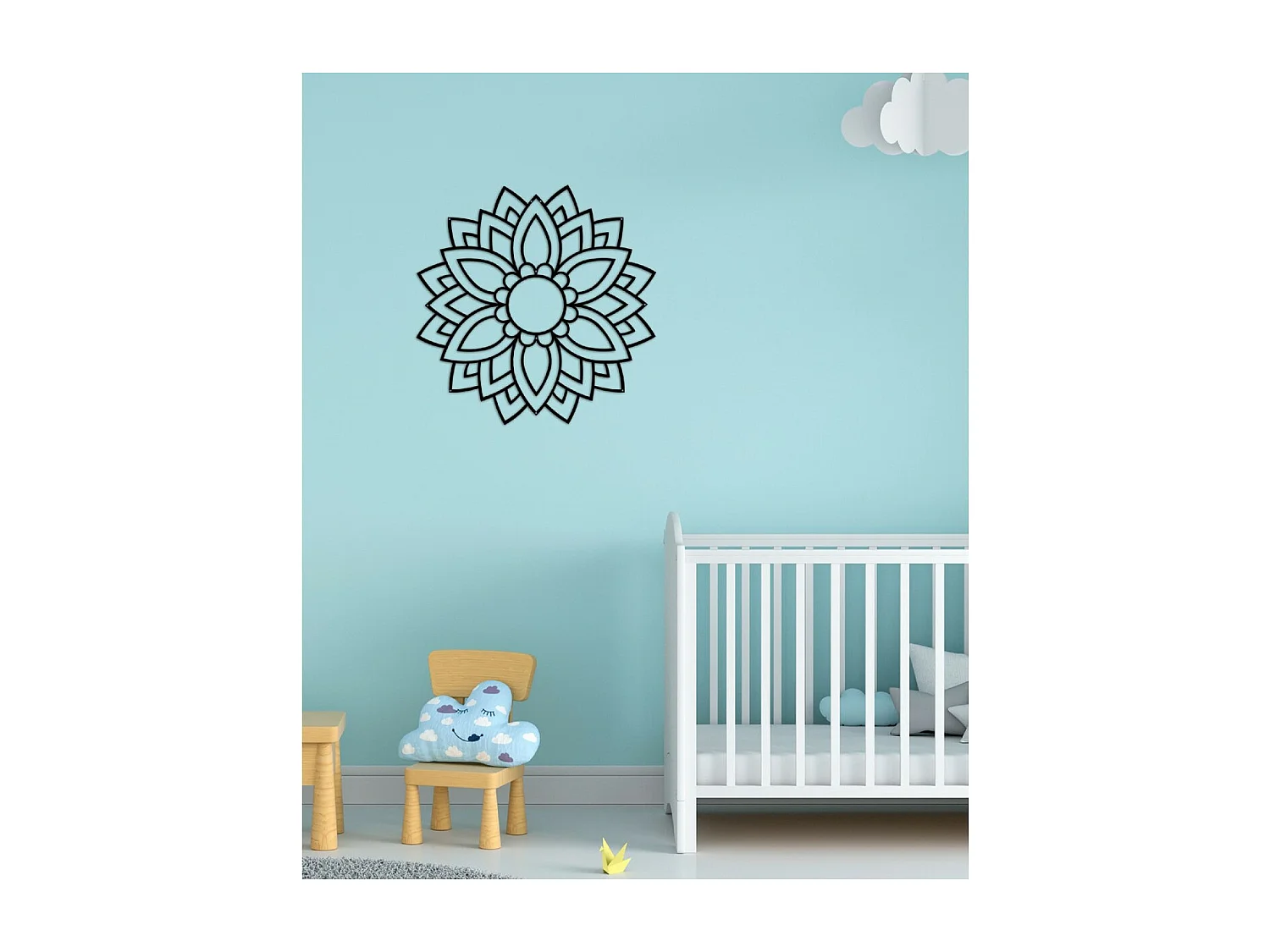 Decorazione in Metallo Mandala, Nero, 60x3x60 cm, EPIKASA