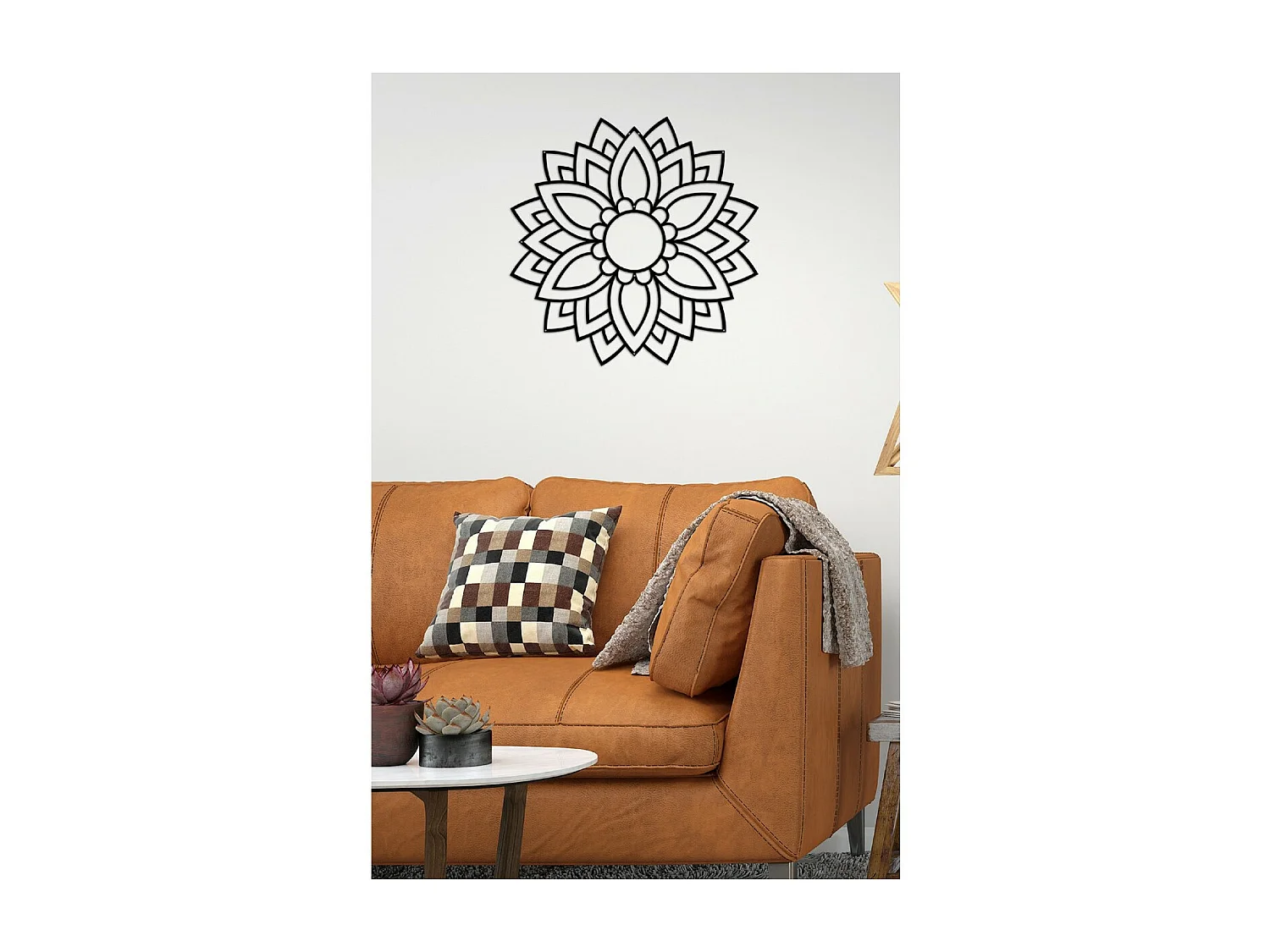 Decorazione in Metallo Mandala, Nero, 60x3x60 cm, EPIKASA