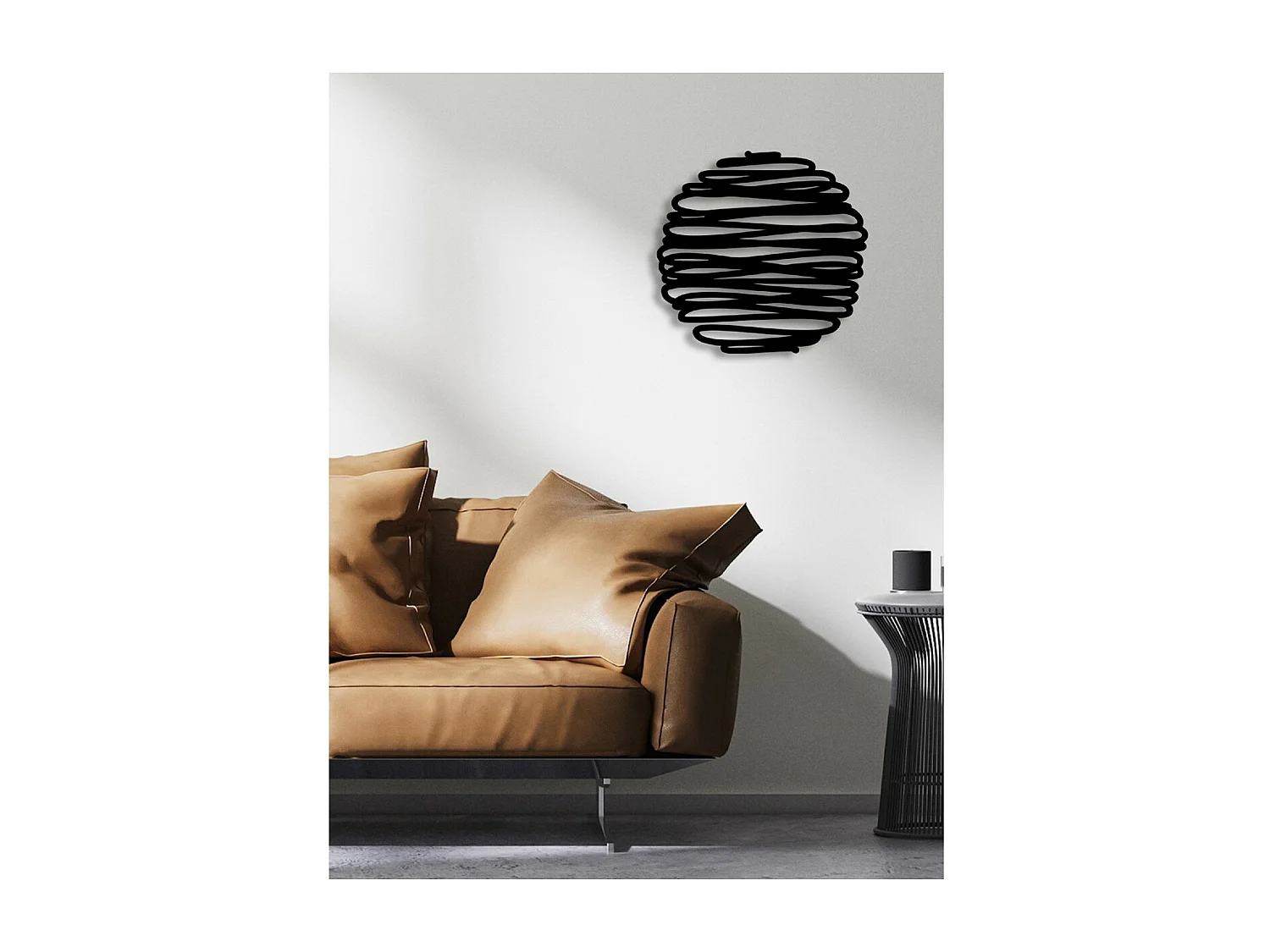 Dekoracja Metalowa Księżyc 3, Czarny, 50x3x48 cm, EPIKASA