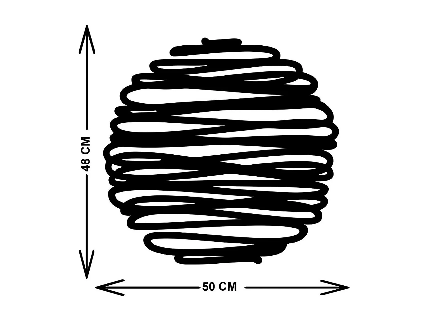 Dekoracja Metalowa Księżyc 3, Czarny, 50x3x48 cm, EPIKASA