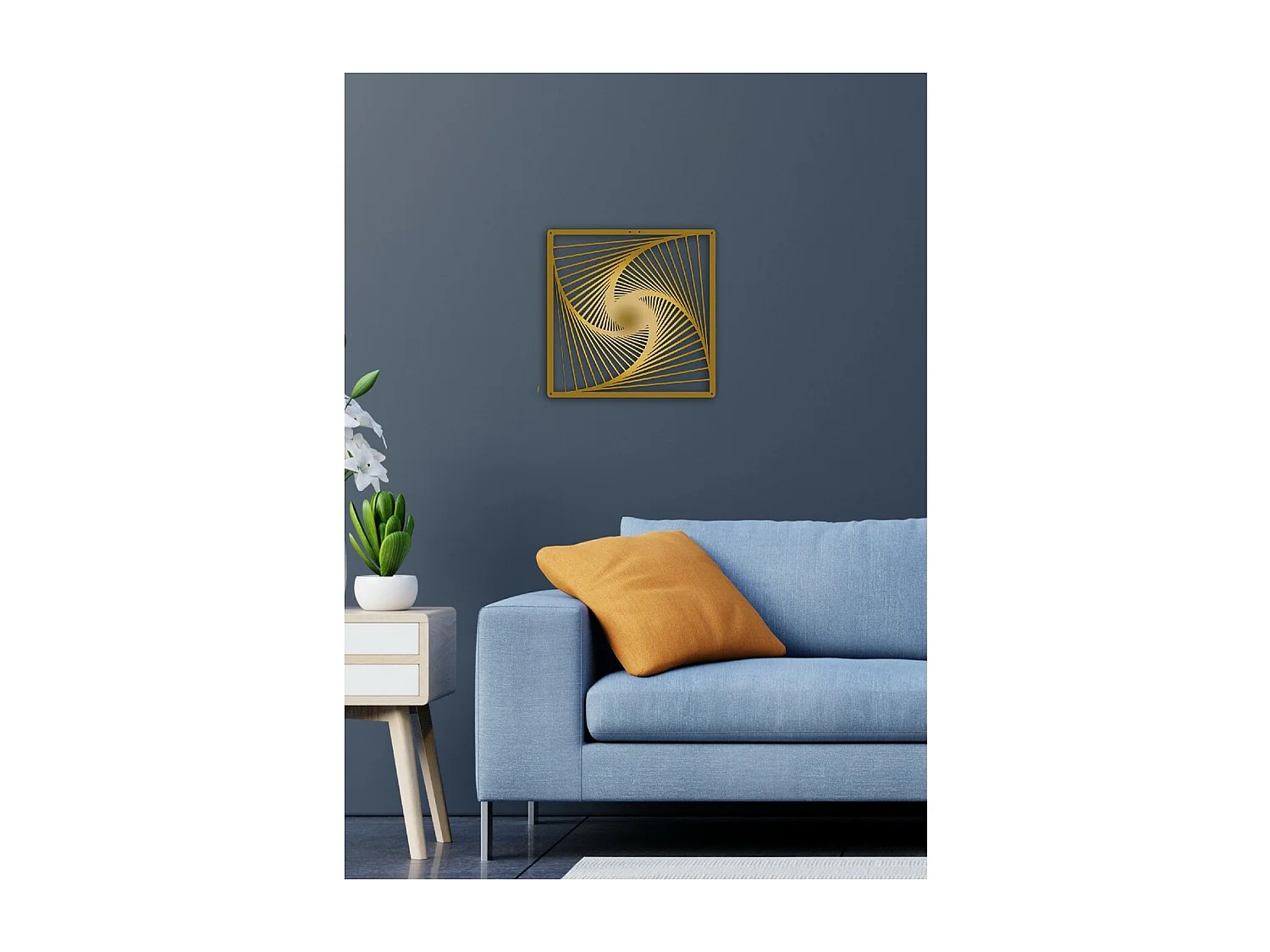 Décoration en Métal Spirale 2, Or, 45x3x45 cm, EPIKASA