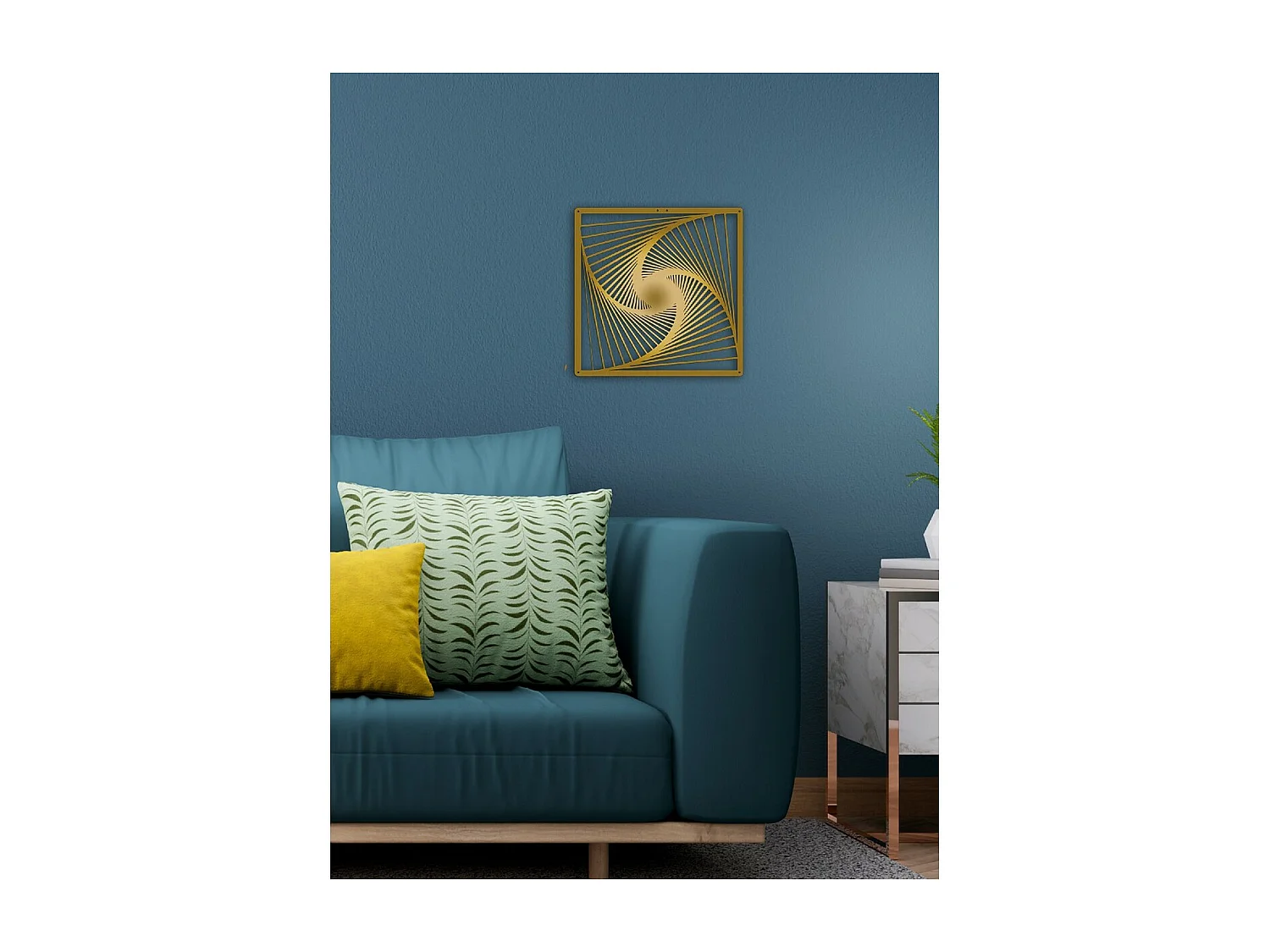 Décoration en Métal Spirale 2, Or, 45x3x45 cm, EPIKASA