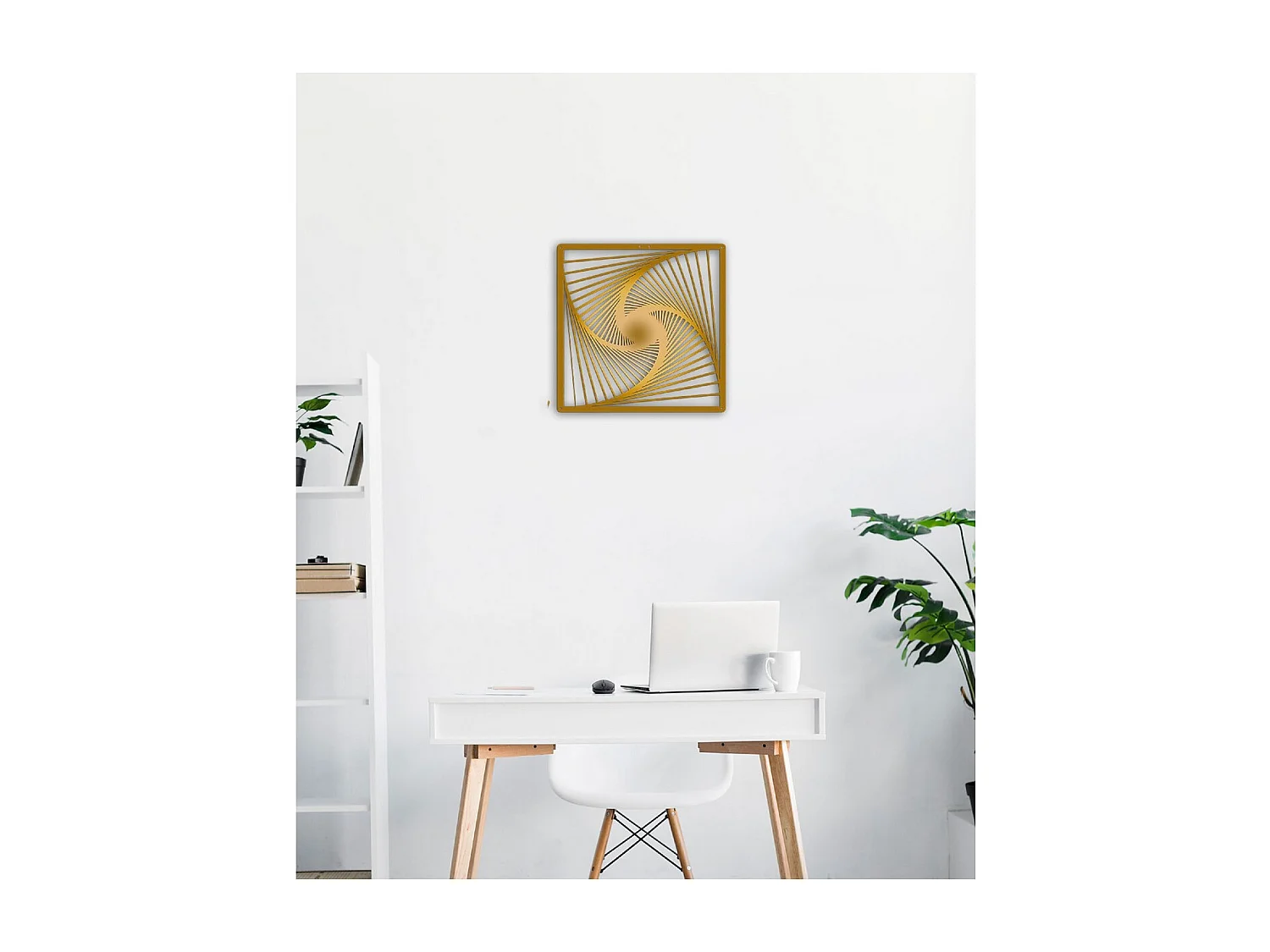 Décoration en Métal Spirale 2, Or, 45x3x45 cm, EPIKASA