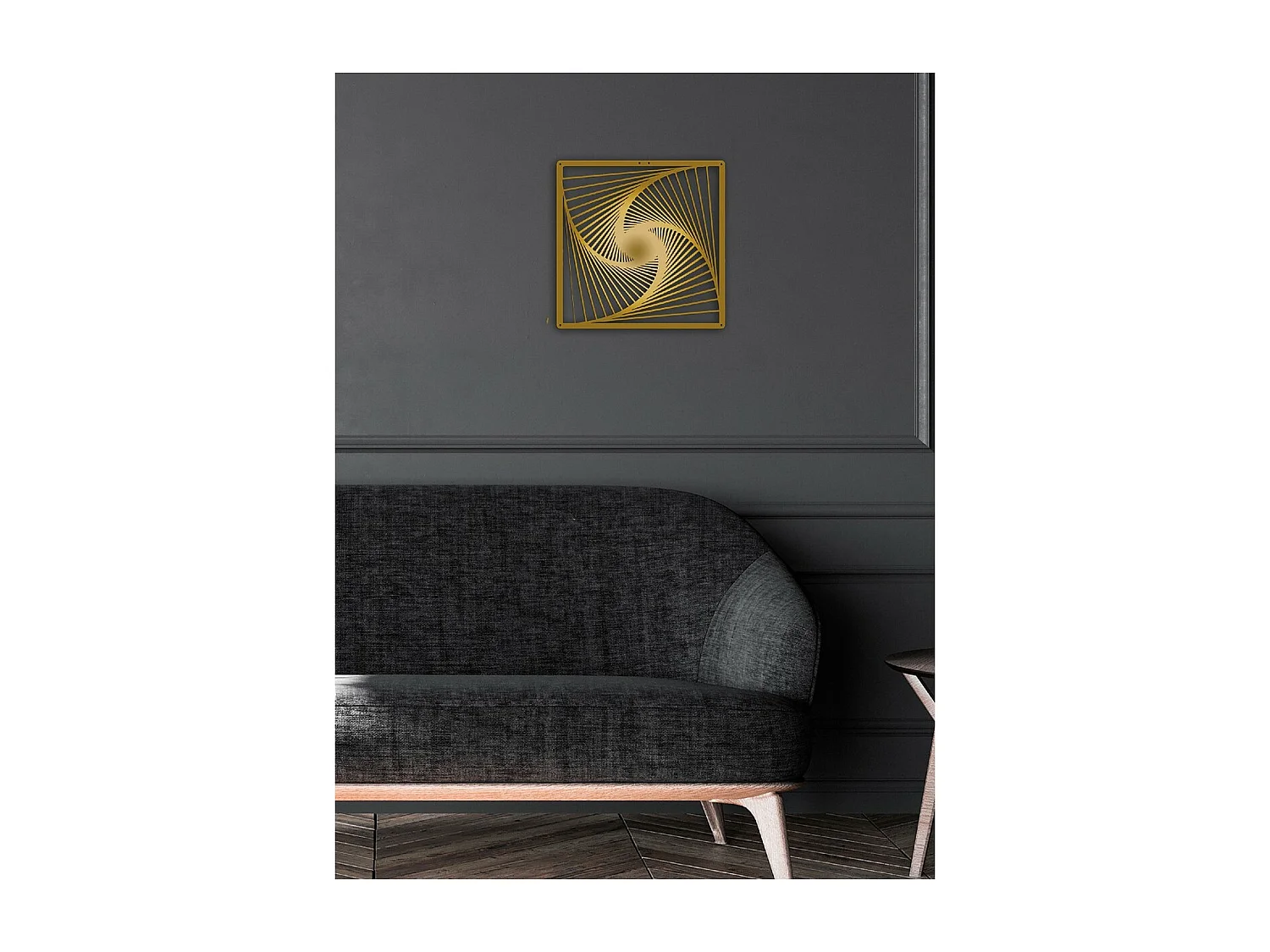 Décoration en Métal Spirale 2, Or, 45x3x45 cm, EPIKASA