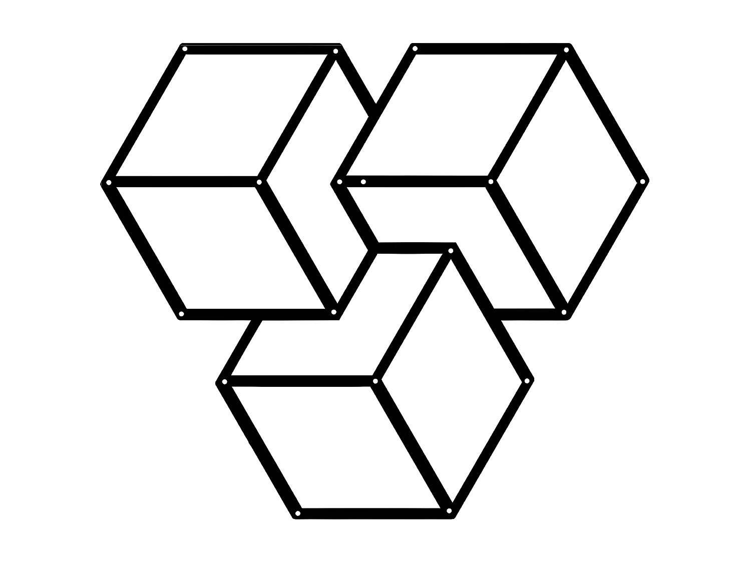 Décoration en Métal Cube 5, Noir, 58x3x50 cm, EPIKASA