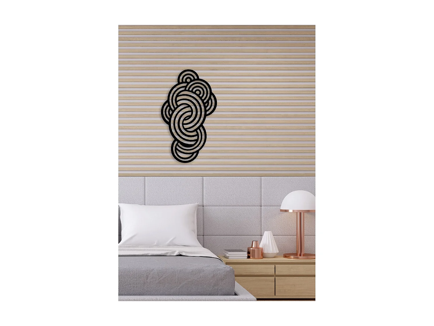 Decorazione in Metallo Cerchi, Nero, 60x3x100 cm, EPIKASA