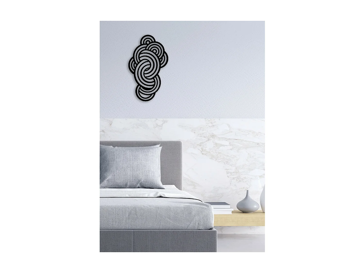 Decorazione in Metallo Cerchi, Nero, 60x3x100 cm, EPIKASA