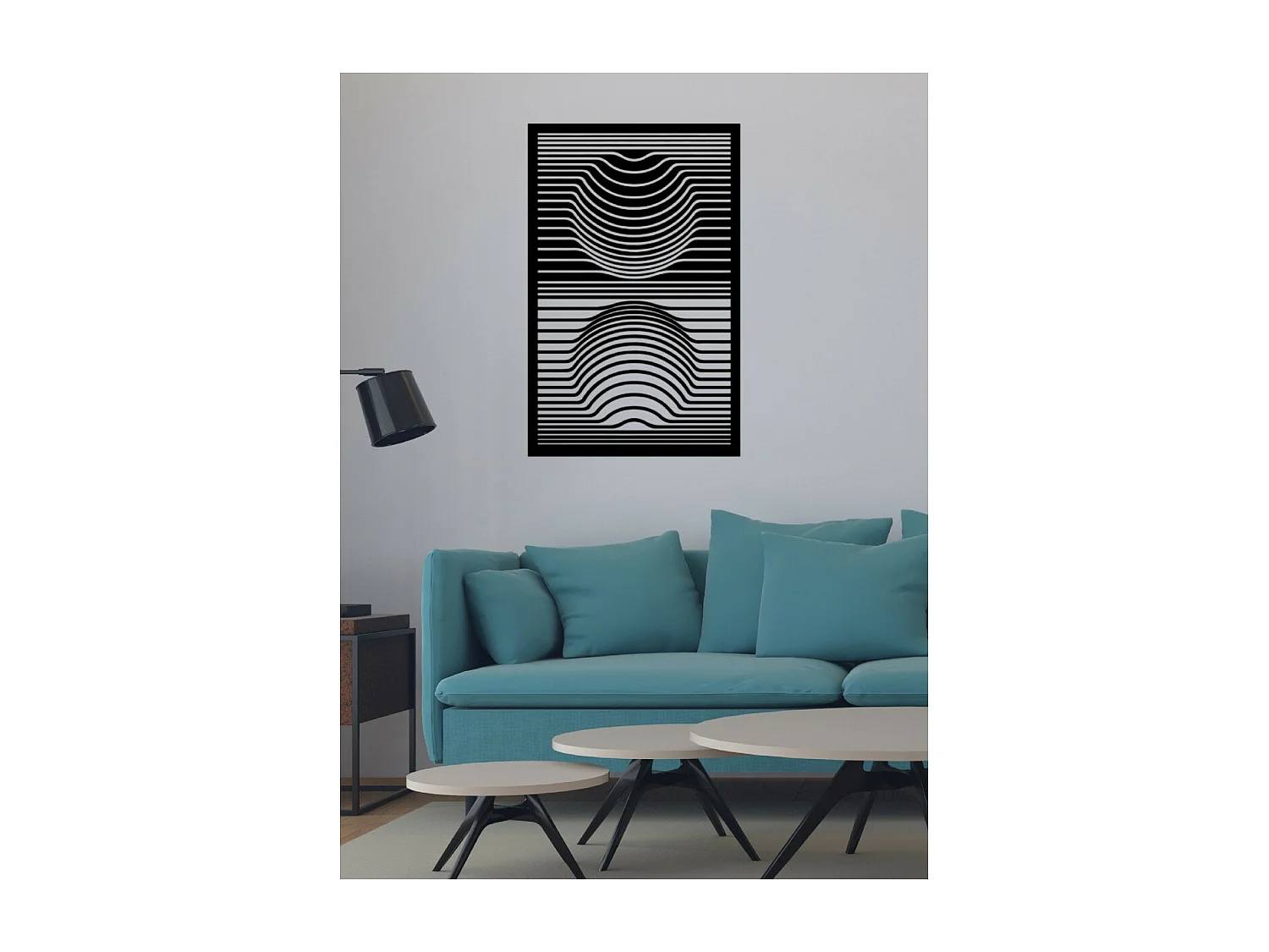 Décoration en Métal Sphère, Noir, 64x3x100 cm, EPIKASA