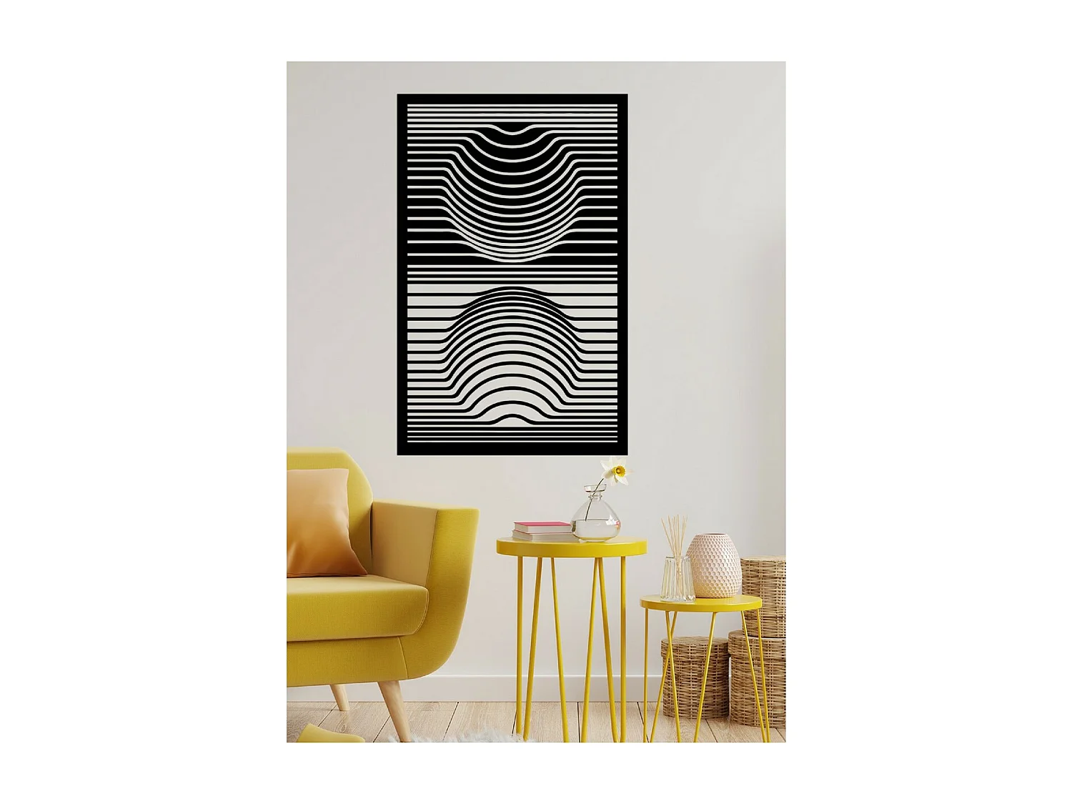 Décoration en Métal Sphère, Noir, 64x3x100 cm, EPIKASA