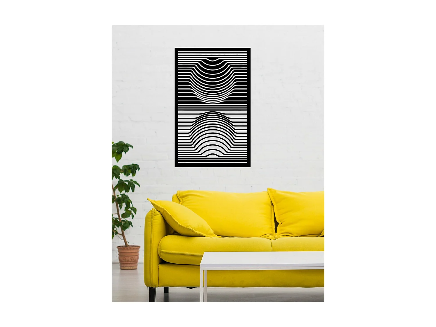 Décoration en Métal Sphère, Noir, 64x3x100 cm, EPIKASA