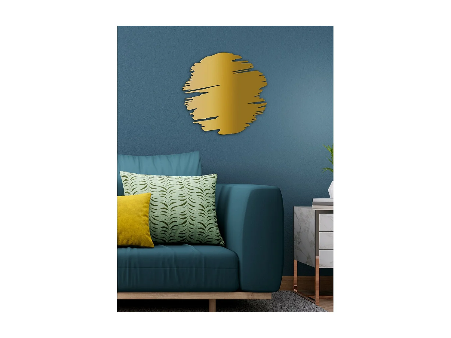 Metalen Decoratie Maan 2 - Goud - 50x3x49 cm - EPIKASA