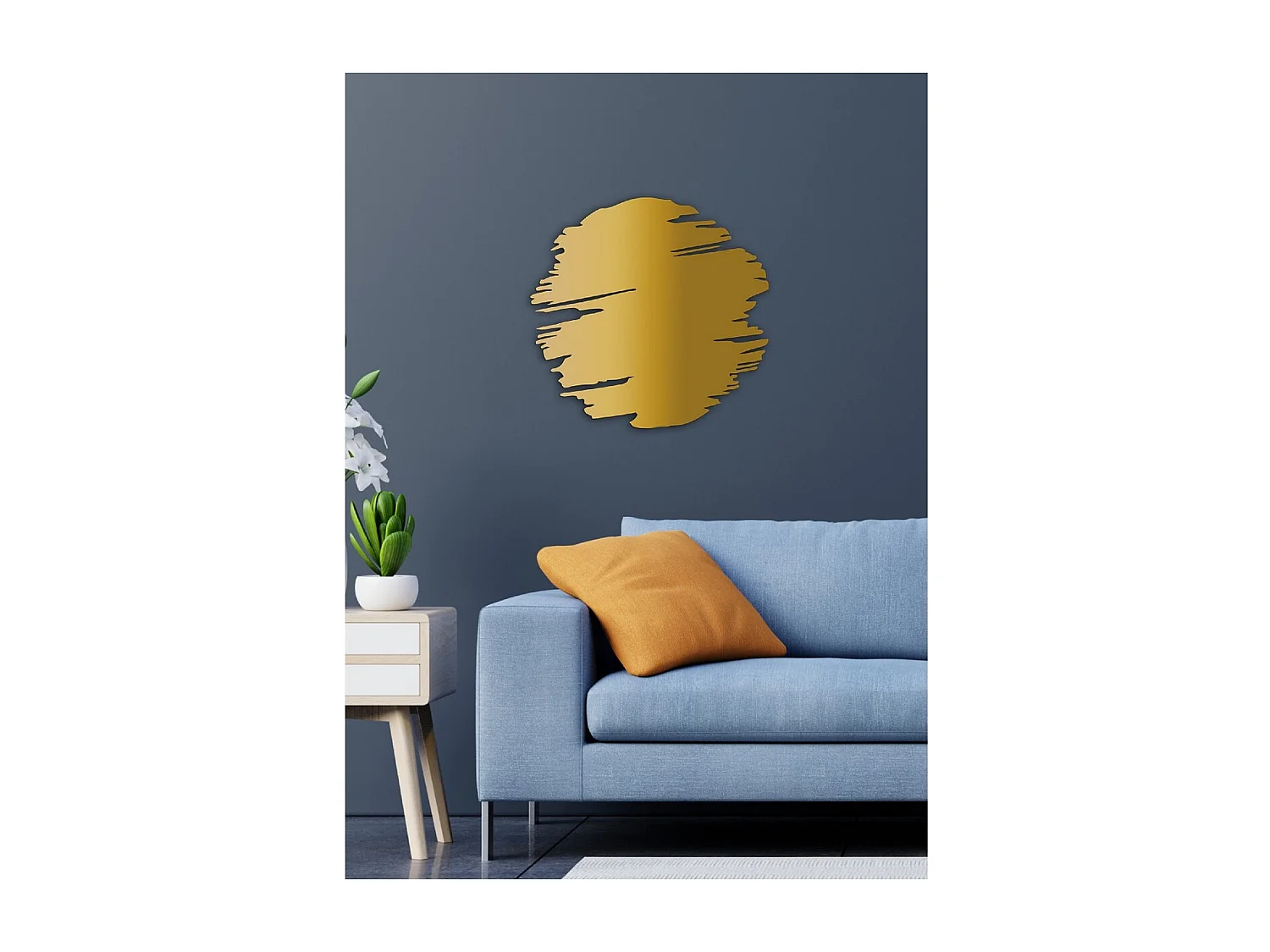 Metalen Decoratie Maan 2 - Goud - 50x3x49 cm - EPIKASA