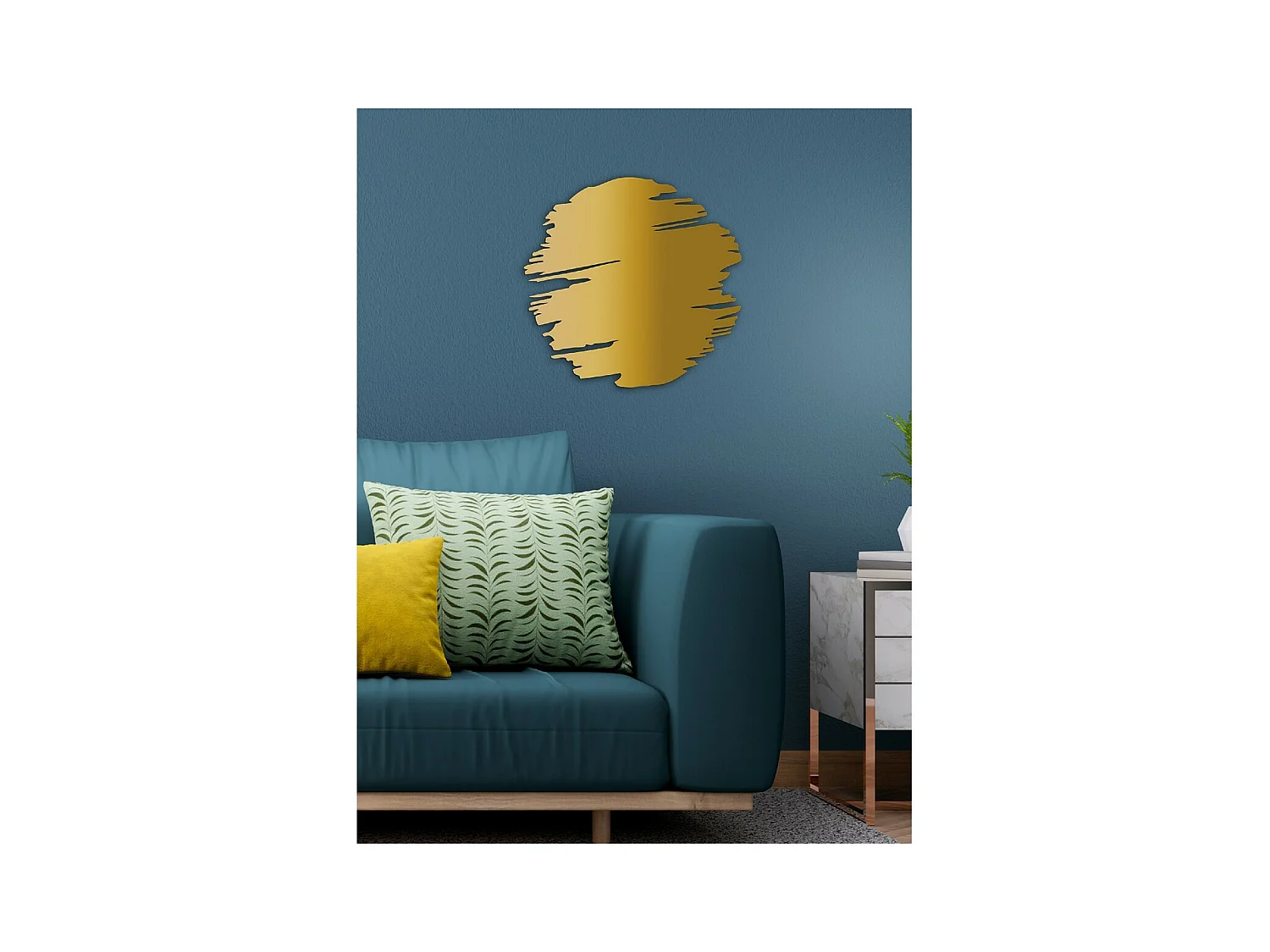 Metalen Decoratie Maan 2 - Goud - 50x3x49 cm - EPIKASA