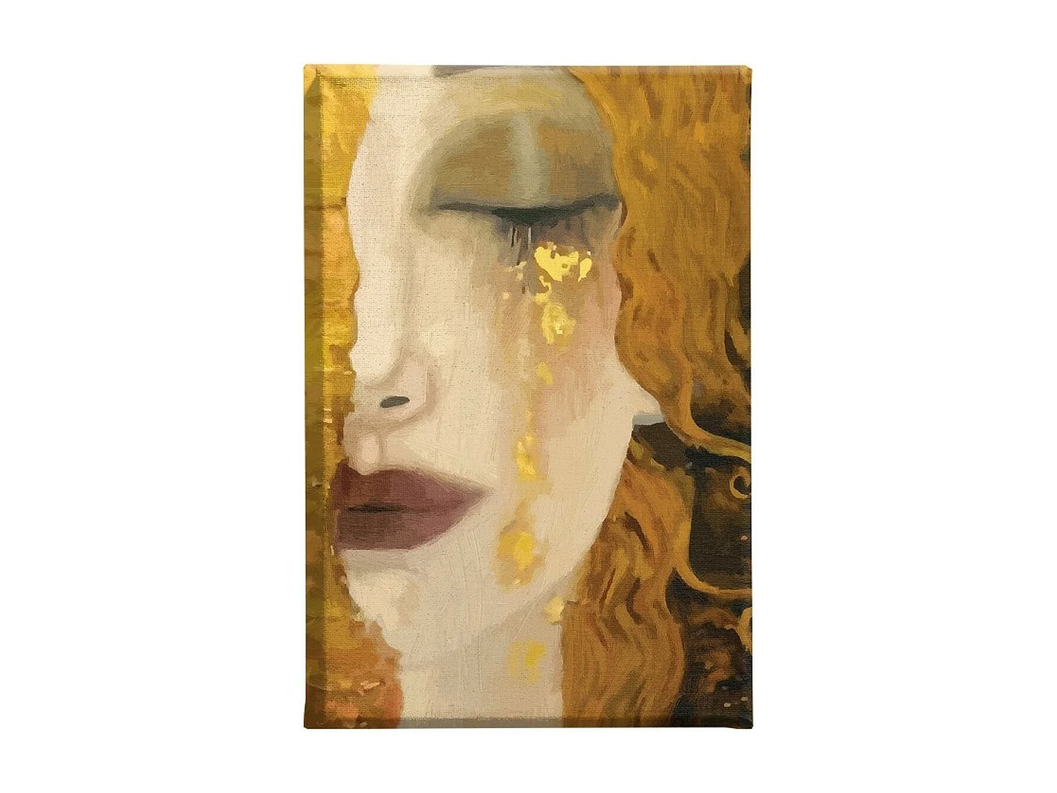 Impression sur Toile Klimt Gold Tear, Multicouleur, 60x3x90 cm, DESIGN MANIA