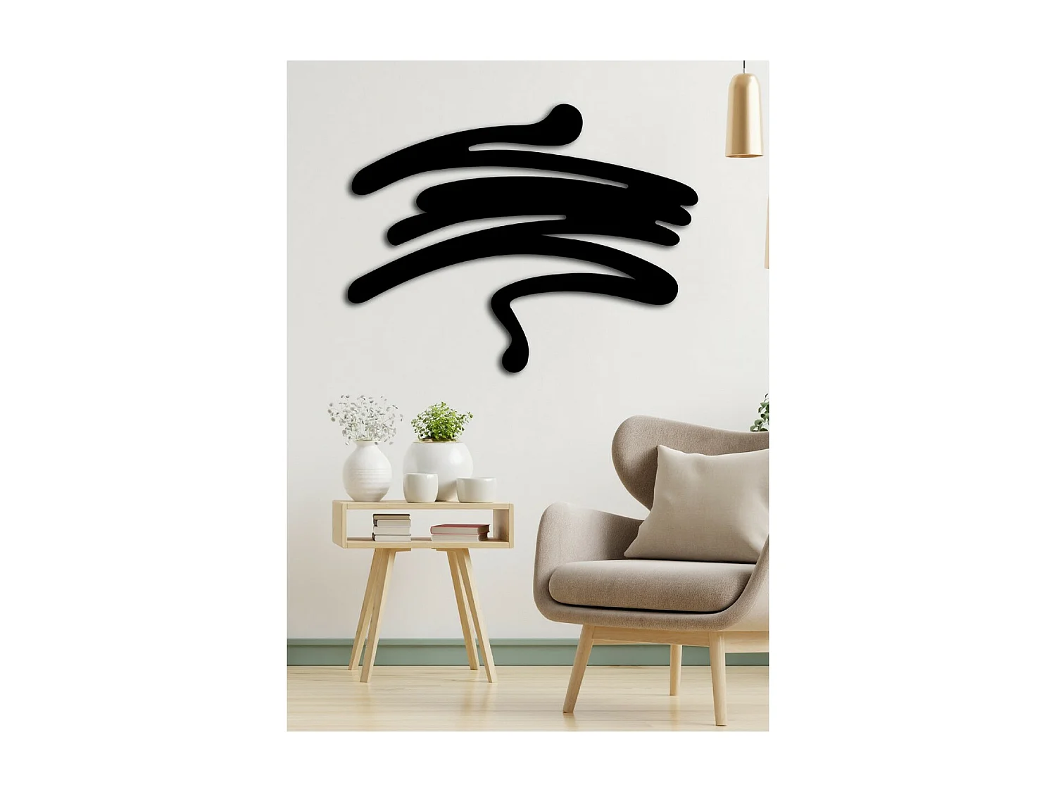 Décoration en Métal Tronçon, Noir, 101x3x77 cm, EPIKASA