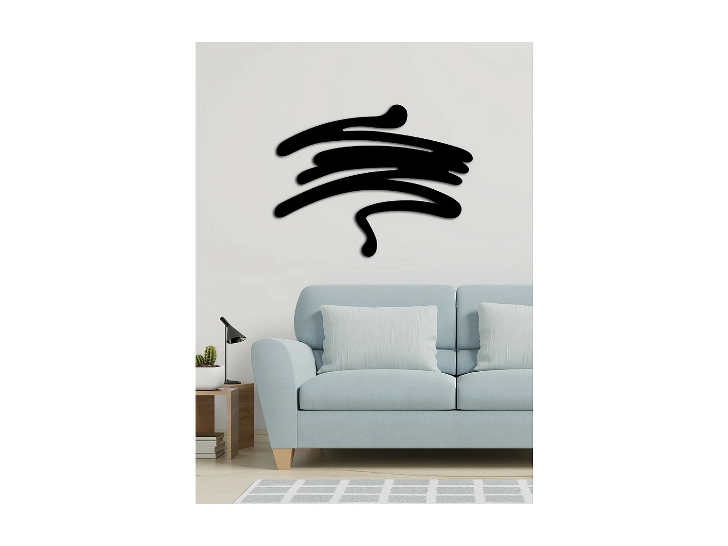 Décoration en Métal Tronçon, Noir, 101x3x77 cm, EPIKASA